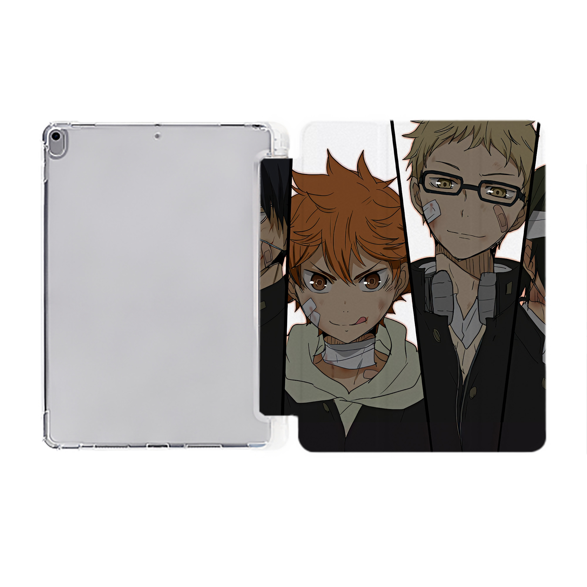 （画像用） ハイキュー!! Haikyu!! IPad ケース ペン収納付き 三つ折りスタンド PUレザー×シリコン 対応機種9.5/10.5/10.9インチ